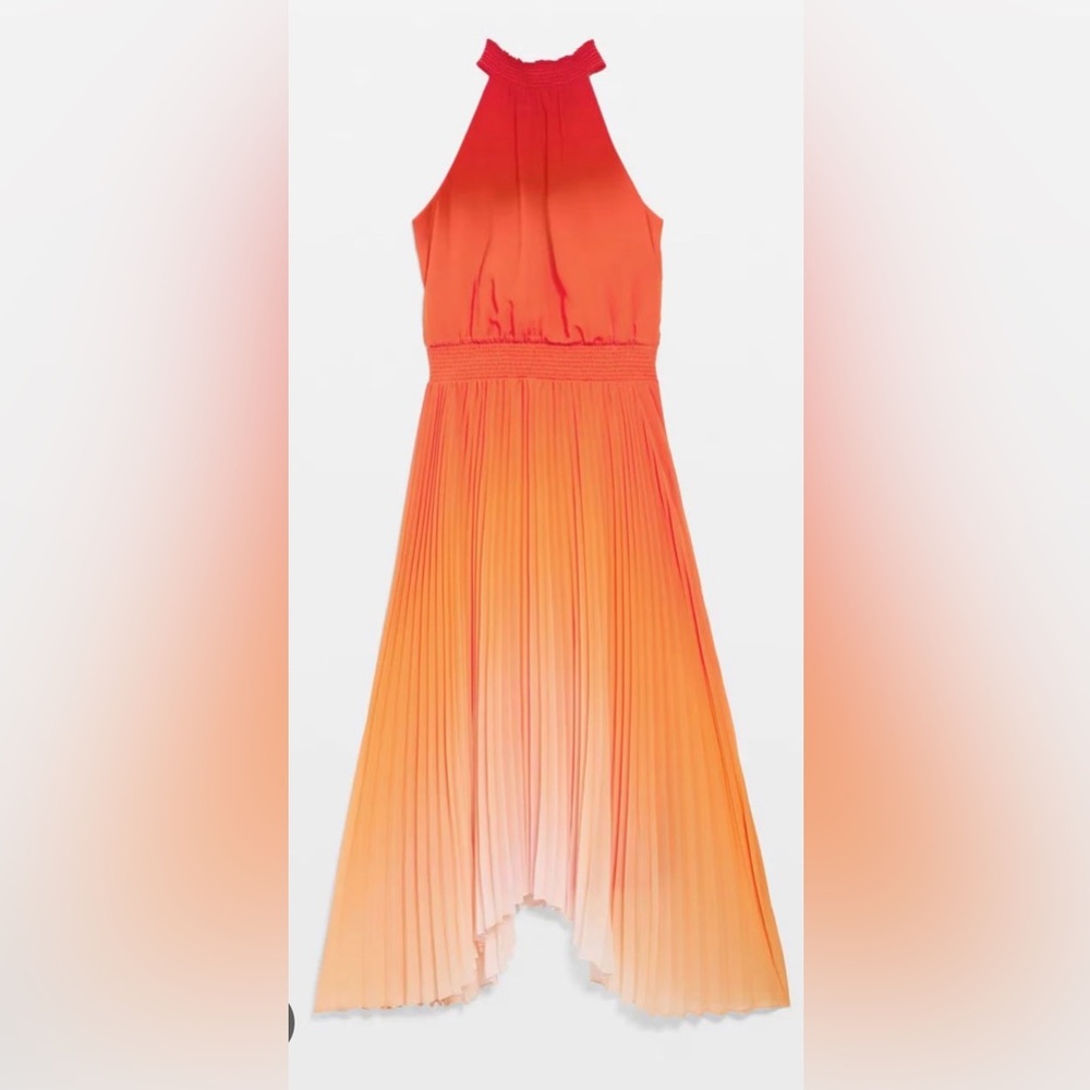 White House Black Market Orange Ombre Midi Dress - Picture 3 of 8